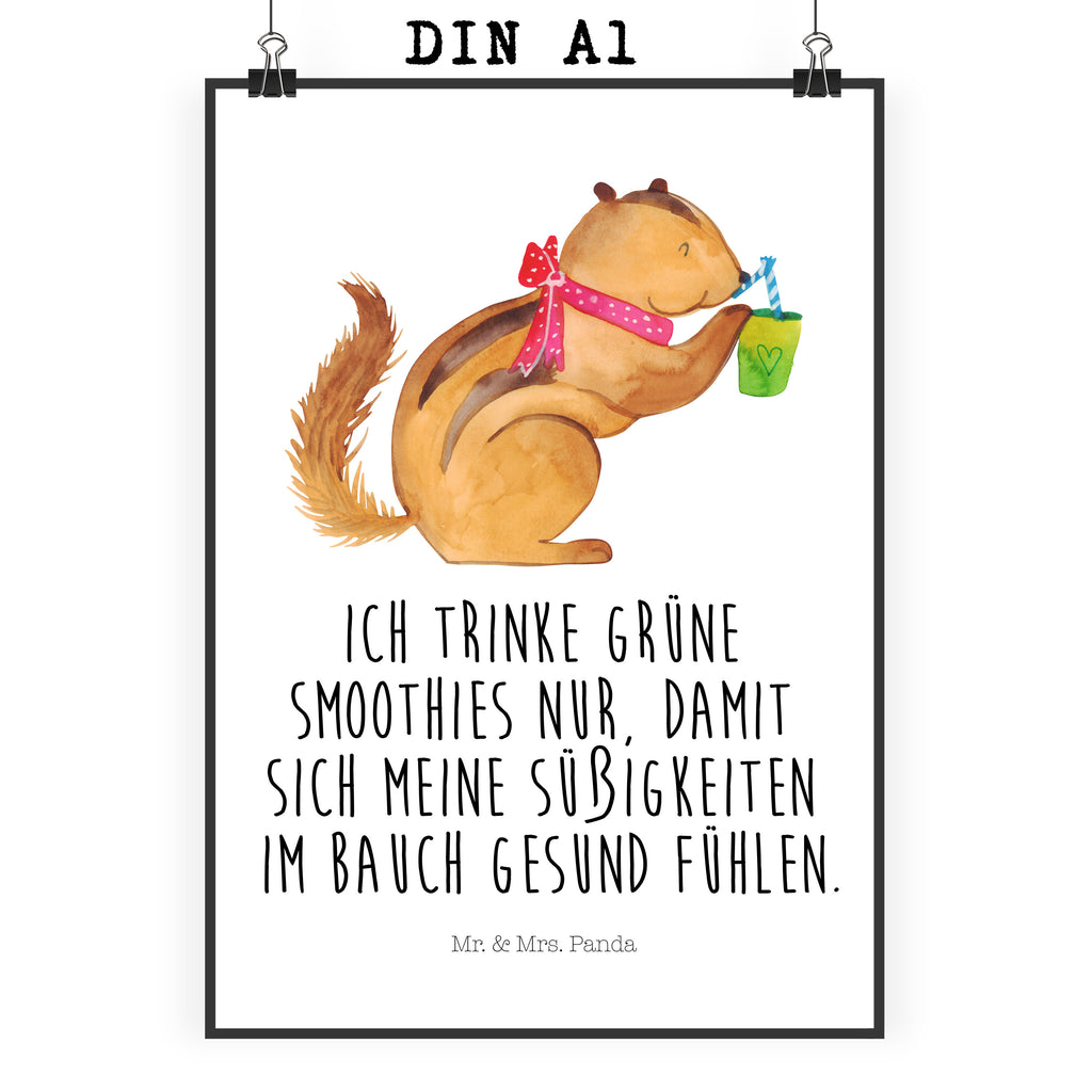 Poster Eichhörnchen Smoothie Poster, Wandposter, Bild, Wanddeko, Küchenposter, Kinderposter, Wanddeko Bild, Raumdekoration, Wanddekoration, Handgemaltes Poster, Mr. & Mrs. Panda Poster, Designposter, Kunstdruck, Posterdruck, Tiermotive, Gute Laune, lustige Sprüche, Tiere, Green Smoothies, Diät, Abnehmen, Streifenhörnchen, Eichhörnchen
