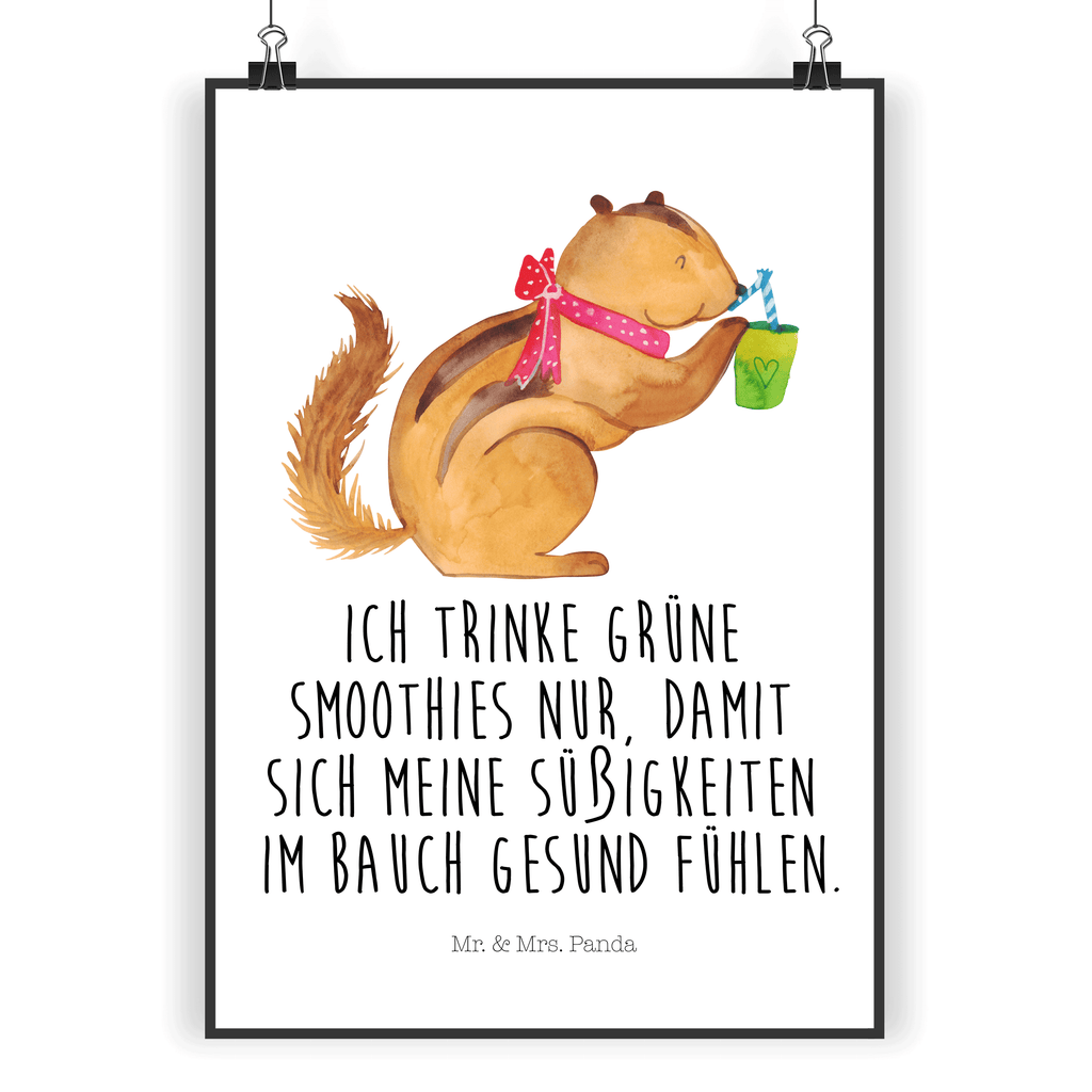Poster Eichhörnchen Smoothie Poster, Wandposter, Bild, Wanddeko, Küchenposter, Kinderposter, Wanddeko Bild, Raumdekoration, Wanddekoration, Handgemaltes Poster, Mr. & Mrs. Panda Poster, Designposter, Kunstdruck, Posterdruck, Tiermotive, Gute Laune, lustige Sprüche, Tiere, Green Smoothies, Diät, Abnehmen, Streifenhörnchen, Eichhörnchen