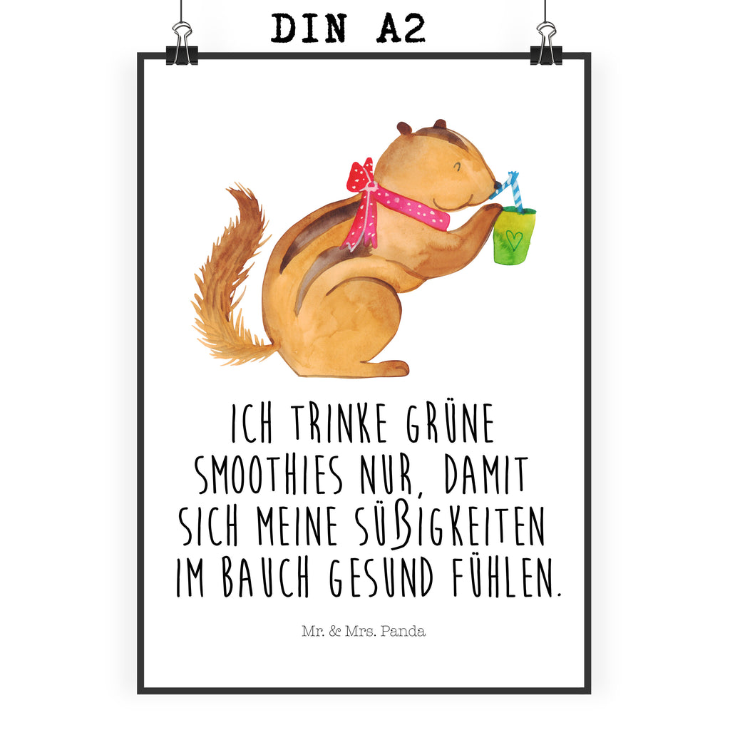 Poster Eichhörnchen Smoothie Poster, Wandposter, Bild, Wanddeko, Küchenposter, Kinderposter, Wanddeko Bild, Raumdekoration, Wanddekoration, Handgemaltes Poster, Mr. & Mrs. Panda Poster, Designposter, Kunstdruck, Posterdruck, Tiermotive, Gute Laune, lustige Sprüche, Tiere, Green Smoothies, Diät, Abnehmen, Streifenhörnchen, Eichhörnchen
