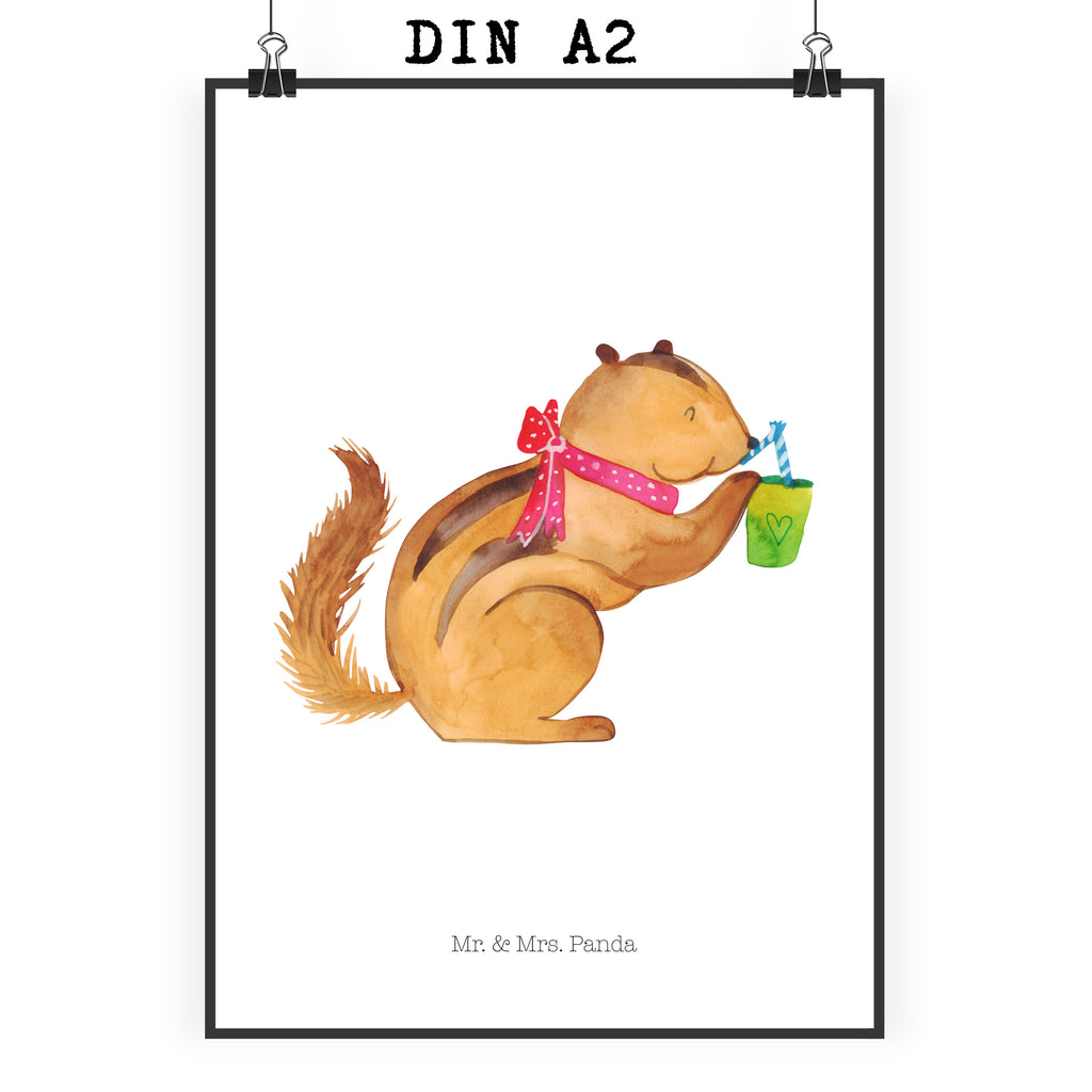 Poster Eichhörnchen Smoothie Poster, Wandposter, Bild, Wanddeko, Küchenposter, Kinderposter, Wanddeko Bild, Raumdekoration, Wanddekoration, Handgemaltes Poster, Mr. & Mrs. Panda Poster, Designposter, Kunstdruck, Posterdruck, Tiermotive, Gute Laune, lustige Sprüche, Tiere, Green Smoothies, Diät, Abnehmen, Streifenhörnchen, Eichhörnchen