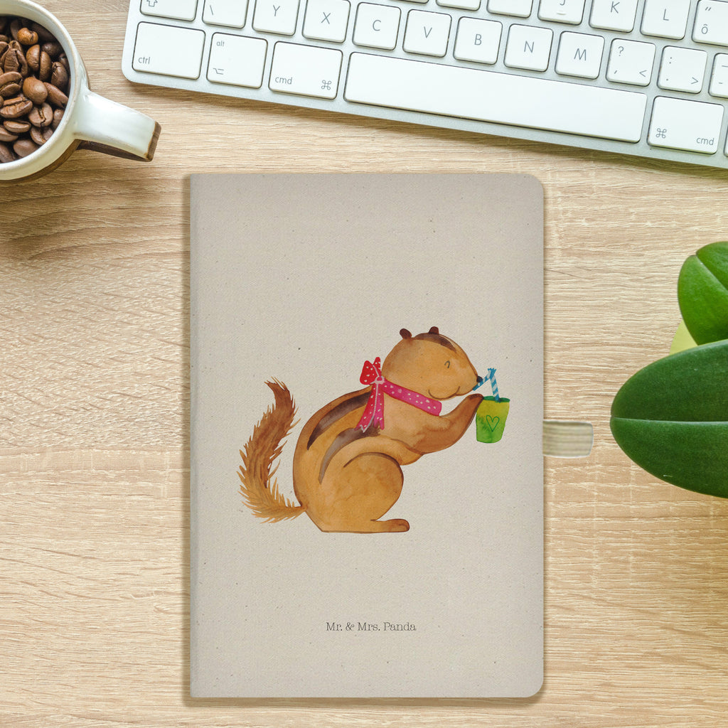 DIN A5 Baumwoll Notizbuch Eichhörnchen Smoothie Notizen, Eintragebuch, Tagebuch, Notizblock, Adressbuch, Journal, Kladde, Skizzenbuch, Notizheft, Schreibbuch, Schreibheft, Tiermotive, Gute Laune, lustige Sprüche, Tiere, Green Smoothies, Diät, Abnehmen, Streifenhörnchen, Eichhörnchen