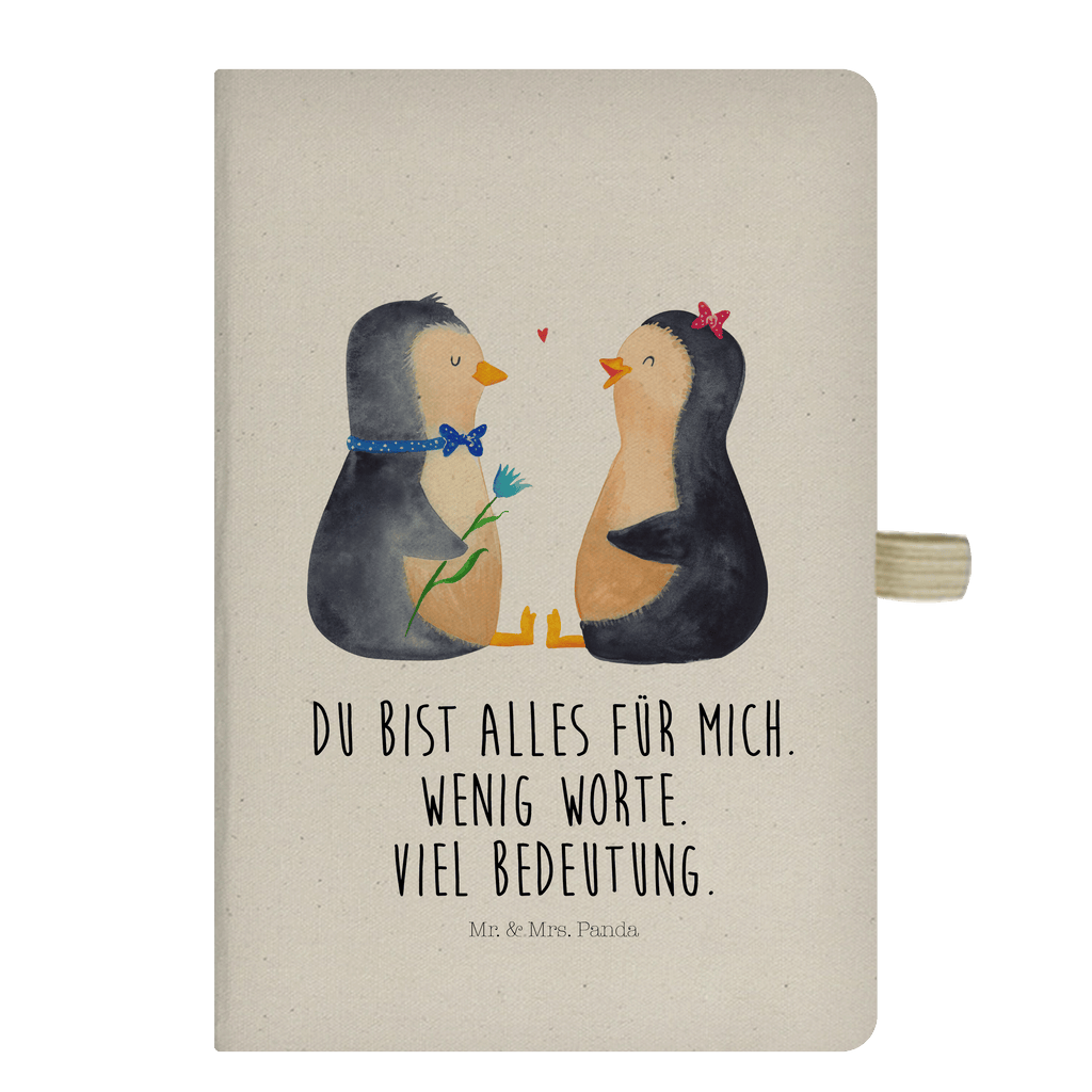 DIN A5 Baumwoll Notizbuch Pinguin Pärchen Notizen, Eintragebuch, Tagebuch, Notizblock, Adressbuch, Journal, Kladde, Skizzenbuch, Notizheft, Schreibbuch, Schreibheft, Pinguin, Pinguine, Liebe, Liebespaar, Liebesbeweis, Liebesgeschenk, Verlobung, Jahrestag, Hochzeitstag, Hochzeit, Hochzeitsgeschenk, große Liebe, Traumpaar
