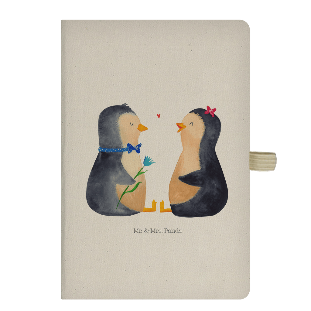 DIN A5 Baumwoll Notizbuch Pinguin Pärchen Notizen, Eintragebuch, Tagebuch, Notizblock, Adressbuch, Journal, Kladde, Skizzenbuch, Notizheft, Schreibbuch, Schreibheft, Pinguin, Pinguine, Liebe, Liebespaar, Liebesbeweis, Liebesgeschenk, Verlobung, Jahrestag, Hochzeitstag, Hochzeit, Hochzeitsgeschenk, große Liebe, Traumpaar
