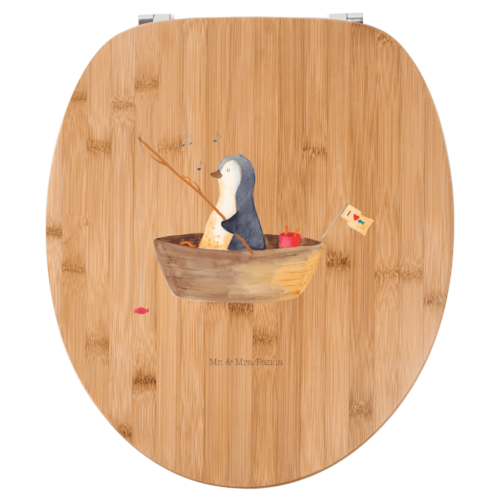 Motiv WC Sitz Pinguin Angelboot Klobrille, Klodeckel, Toilettendeckel, WC-Sitz, Toilette, Pinguin, Pinguine, Angeln, Boot, Angelboot, Lebenslust, Leben, genießen, Motivation, Neustart, Neuanfang, Trennung, Scheidung, Geschenkidee Liebeskummer