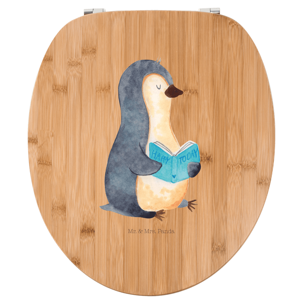 Motiv WC Sitz Pinguin Buch Klobrille, Klodeckel, Toilettendeckel, WC-Sitz, Toilette, Pinguin, Pinguine, Buch, Lesen, Bücherwurm, Nichtstun, Faulenzen, Ferien, Urlaub, Freizeit