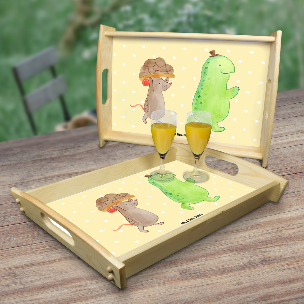 Serviertablett Schildkröte & Maus Tablett, Holztablett, Küchentablett, Dekotablett, Frühstückstablett, Schildkröte, Maus, Freunde, Freundinnen, beste Freunde, beste Freundinnen