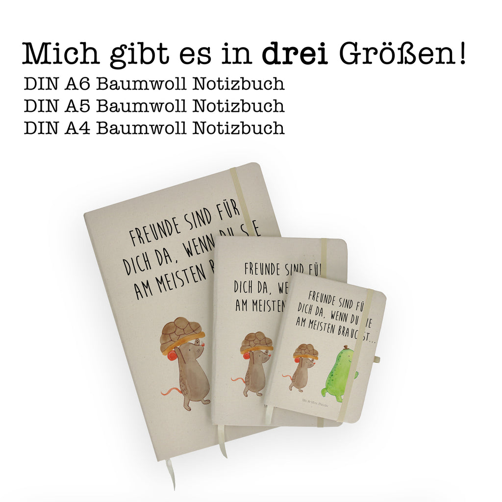 DIN A5 Baumwoll Notizbuch Schildkröte & Maus Notizen, Eintragebuch, Tagebuch, Notizblock, Adressbuch, Journal, Kladde, Skizzenbuch, Notizheft, Schreibbuch, Schreibheft, Schildkröte, Maus, Freunde, Freundinnen, beste Freunde, beste Freundinnen