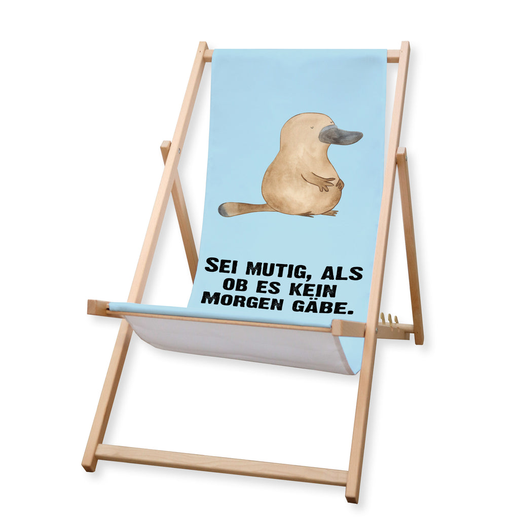 Gartenliege Schnabeltier mutig Sonnenliege, Strandliege, Liege, Liegestuhl, Gartenliege, Gartenstuhl, Meerestiere, Meer, Urlaub, Schnabeltier, Mut, mutig, Lebensweisheit, Schnabeltiere, Motivation, Training, Büro, Arbeit, Neuanfang, Neustart, Weltreise, Raodtrip