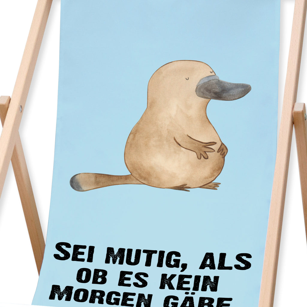 Gartenliege Schnabeltier mutig Sonnenliege, Strandliege, Liege, Liegestuhl, Gartenliege, Gartenstuhl, Meerestiere, Meer, Urlaub, Schnabeltier, Mut, mutig, Lebensweisheit, Schnabeltiere, Motivation, Training, Büro, Arbeit, Neuanfang, Neustart, Weltreise, Raodtrip