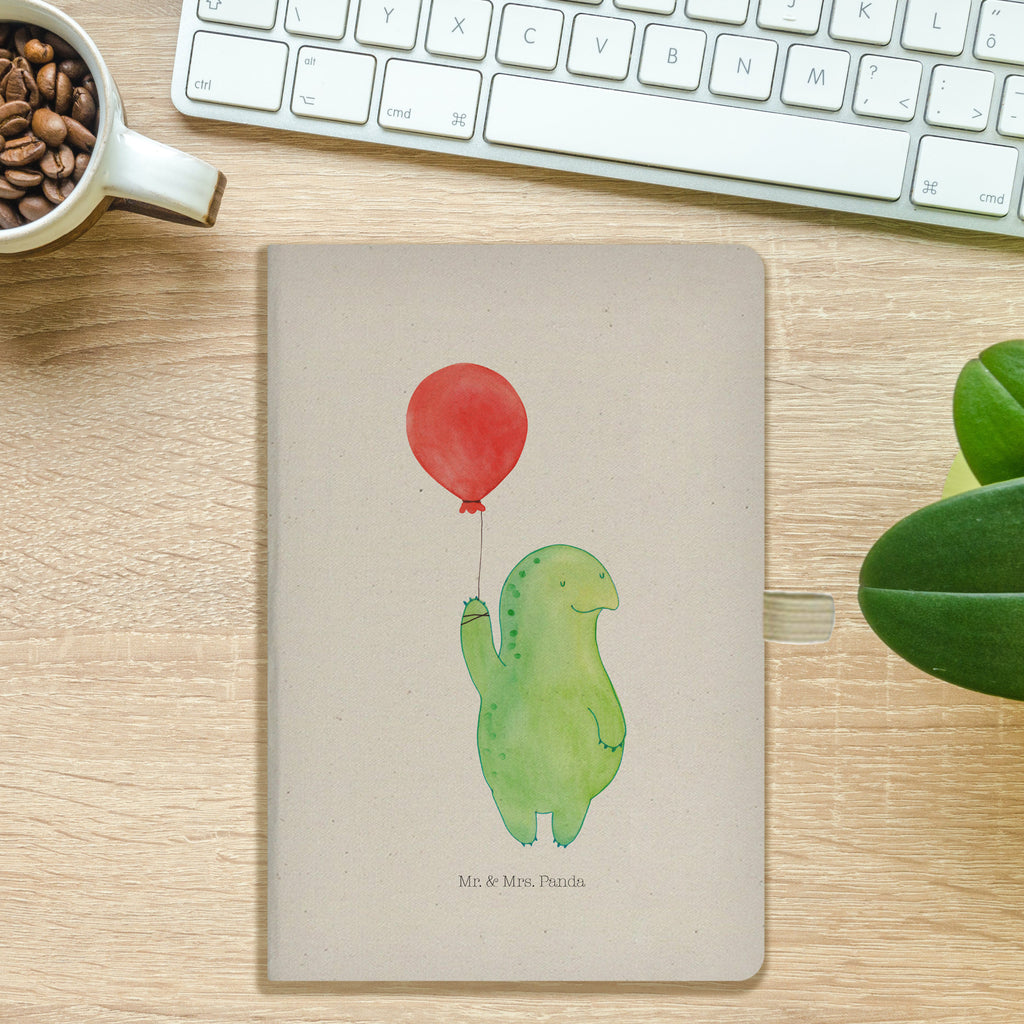 DIN A5 Baumwoll Notizbuch Schildkröte Luftballon Notizen, Eintragebuch, Tagebuch, Notizblock, Adressbuch, Journal, Kladde, Skizzenbuch, Notizheft, Schreibbuch, Schreibheft, Schildkröte, Schildkröten, Mutausbruch, Motivation, Motivationsspruch