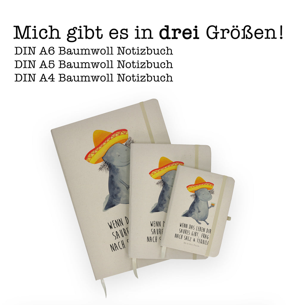 DIN A4 Baumwoll Notizbuch Axolotl Tequila Notizen, Eintragebuch, Tagebuch, Notizblock, Adressbuch, Journal, Kladde, Skizzenbuch, Notizheft, Schreibbuch, Schreibheft, Axolotl, Molch, Mexico, Mexiko, Sombrero, Zitrone, Tequila, Motivation, Spruch, Schwanzlurch, Lurch, Lurche, Axolot, Feuerdrache, Feuersalamander