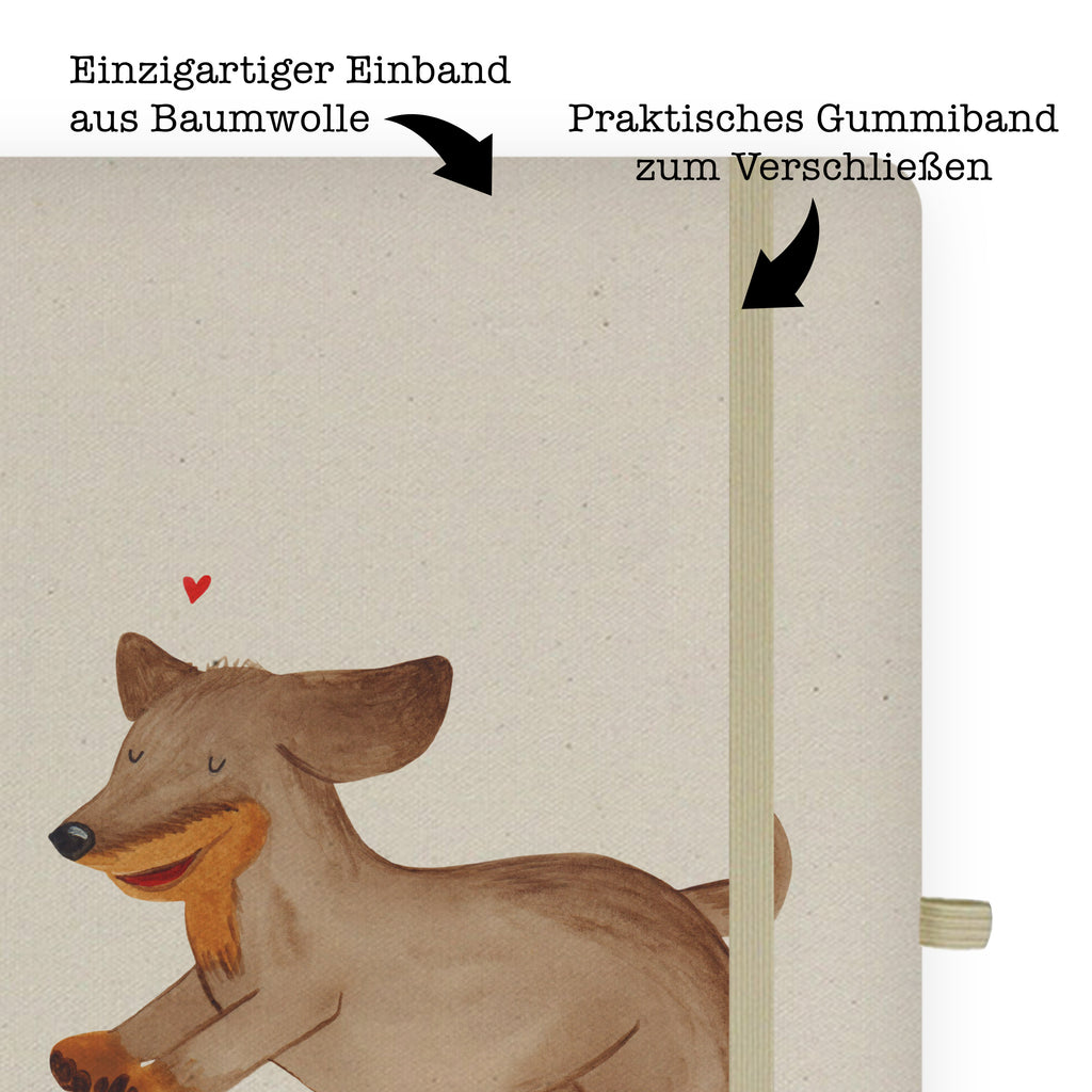 DIN A5 Baumwoll Notizbuch Hund Dackel fröhlich Notizen, Eintragebuch, Tagebuch, Notizblock, Adressbuch, Journal, Kladde, Skizzenbuch, Notizheft, Schreibbuch, Schreibheft, Hund, Hundemotiv, Haustier, Hunderasse, Tierliebhaber, Hundebesitzer, Sprüche, Hunde, Dackel, Dachshund, happy dog