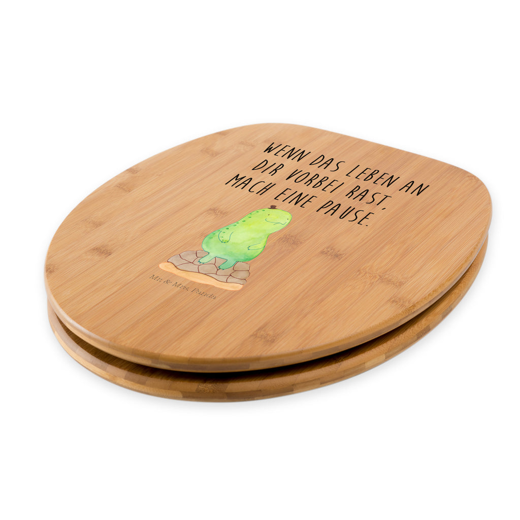 Motiv WC Sitz Schildkröte pausiert Klobrille, Klodeckel, Toilettendeckel, WC-Sitz, Toilette, Schildkröte, Achtsamkeit, Entschleunigen, achtsam