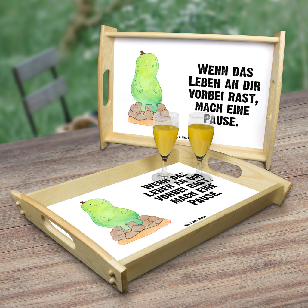 Serviertablett Schildkröte pausiert Tablett, Holztablett, Küchentablett, Dekotablett, Frühstückstablett, Schildkröte, Achtsamkeit, Entschleunigen, achtsam