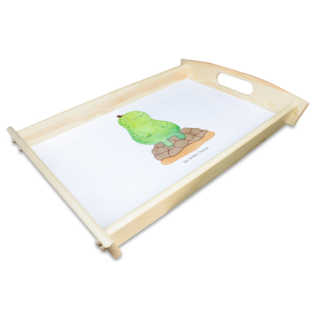 Serviertablett Schildkröte pausiert Tablett, Holztablett, Küchentablett, Dekotablett, Frühstückstablett, Schildkröte, Achtsamkeit, Entschleunigen, achtsam
