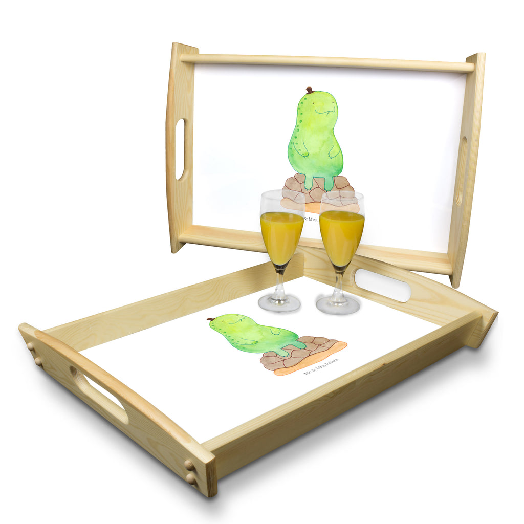 Serviertablett Schildkröte pausiert Tablett, Holztablett, Küchentablett, Dekotablett, Frühstückstablett, Schildkröte, Achtsamkeit, Entschleunigen, achtsam