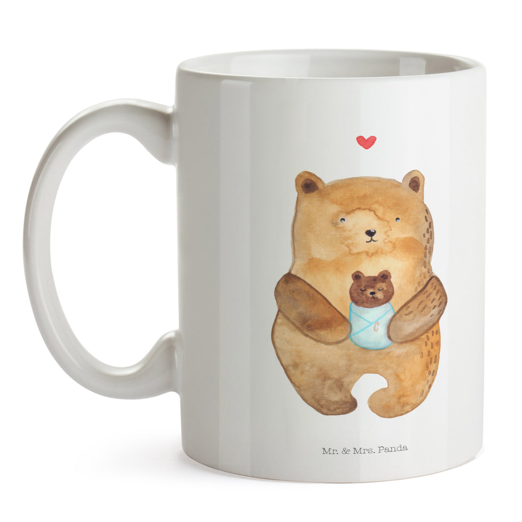 Tasse Bär mit Baby Bär, Eltern, Mutter, Baby, Taufe, Geburt, Nichte, Neffe, Enkel, Enkelin, Täufling, Geburtstag, Glückwunsch Becher, Kaffeetasse, Kaffeebecher, Tee, Frühstück, Büro  Bär, Teddy, Teddybär