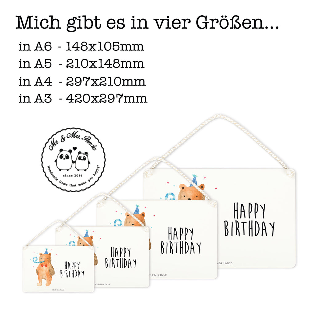 Deko Schild Birthday Bär Happy Birthday, Alles Gute, Glückwunsch, Geburtstag,  Dekoschild, Deko Schild, Schild, Tür Schild, Türschild, Holzschild, Wandschild, Wanddeko  Bär, Teddy, Teddybär