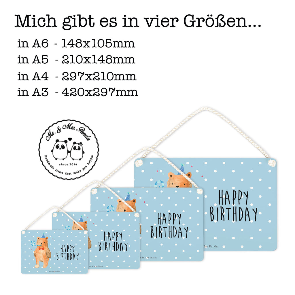 Deko Schild Birthday Bär Happy Birthday, Alles Gute, Glückwunsch, Geburtstag,  Dekoschild, Deko Schild, Schild, Tür Schild, Türschild, Holzschild, Wandschild, Wanddeko  Bär, Teddy, Teddybär