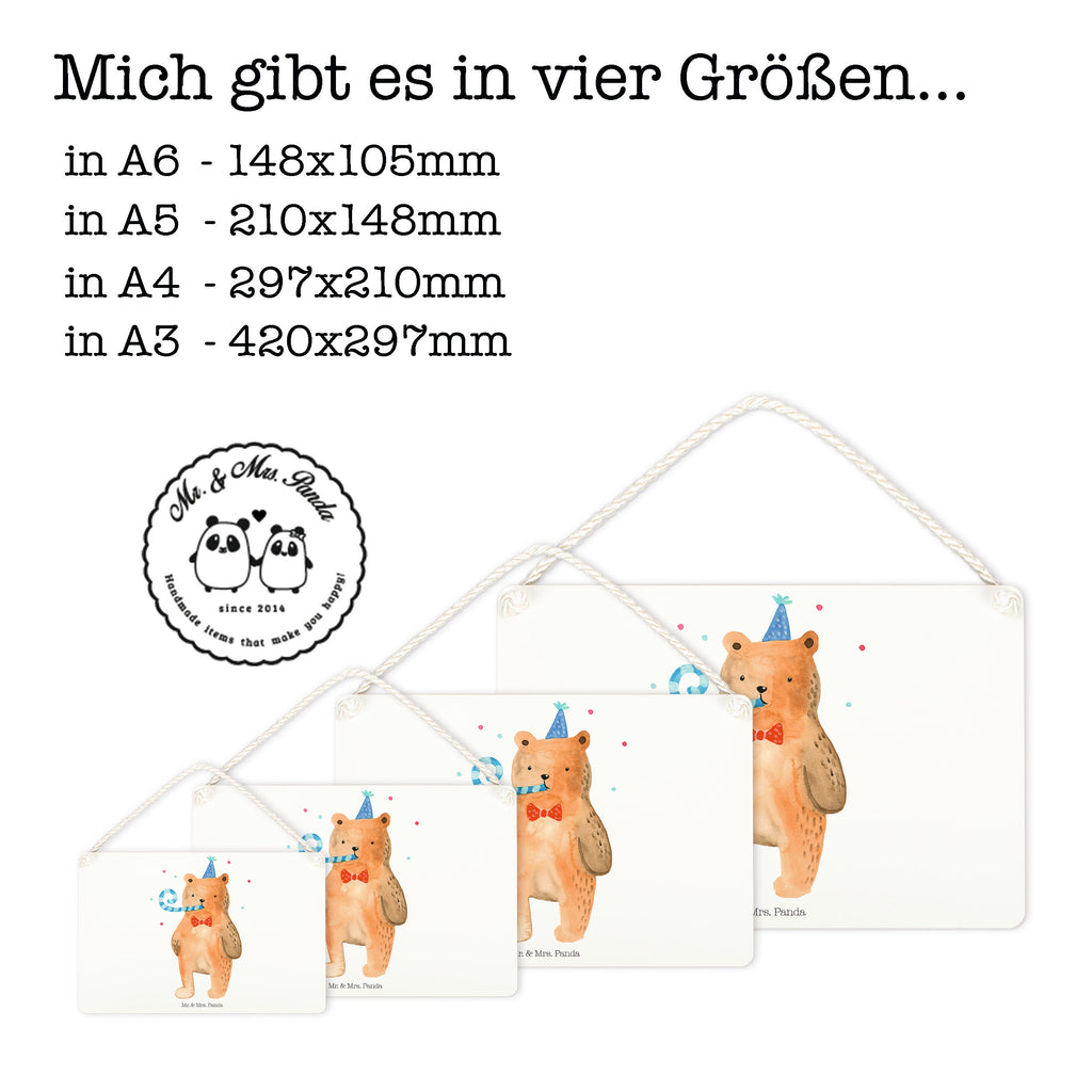 Deko Schild Birthday Bär Happy Birthday, Alles Gute, Glückwunsch, Geburtstag,  Dekoschild, Deko Schild, Schild, Tür Schild, Türschild, Holzschild, Wandschild, Wanddeko  Bär, Teddy, Teddybär