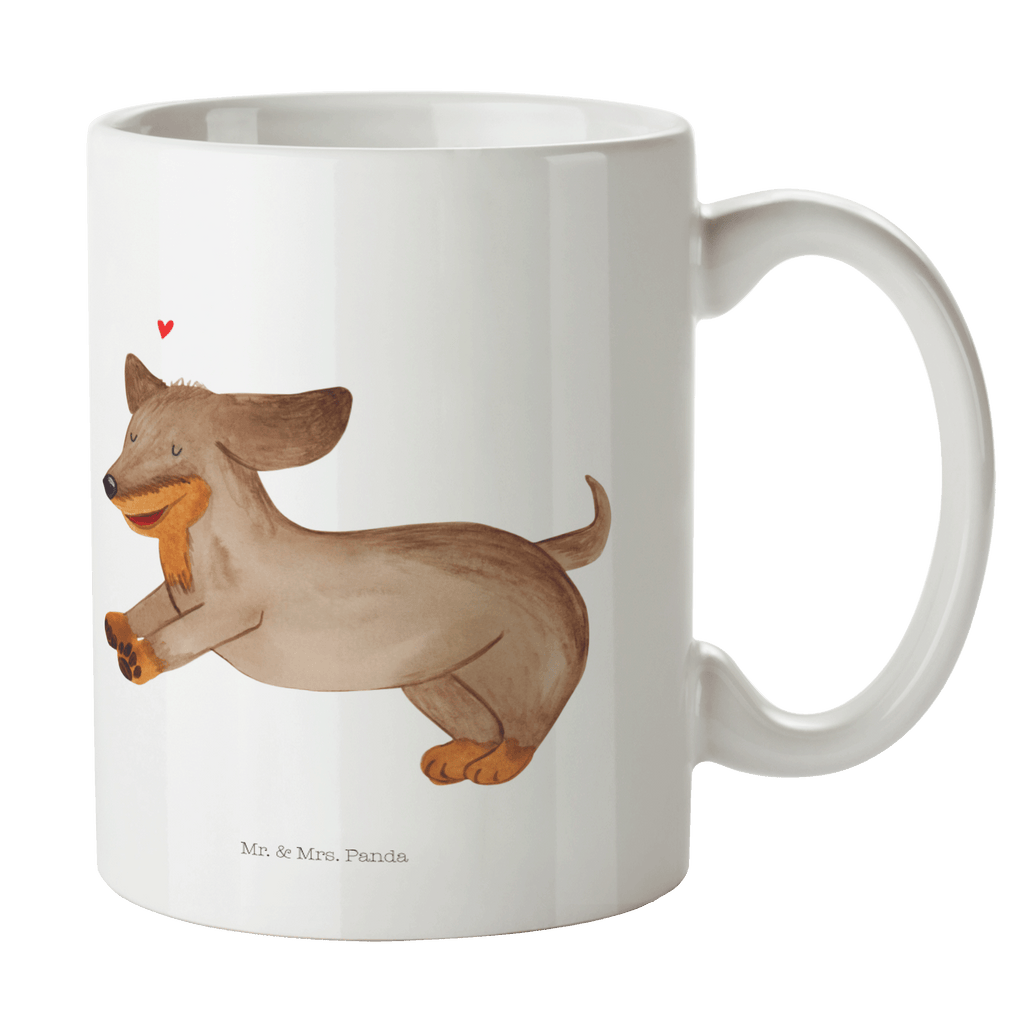 Tasse Hund Dackel fröhlich Hund, Hunde, Dackel, Dachshund, happy dog Becher, Kaffeetasse, Kaffeebecher, Tee, Frühstück, Büro  Hund, Hundemotiv, Haustier, Hunderasse, Tierliebhaber, Hundebesitzer, Sprüche