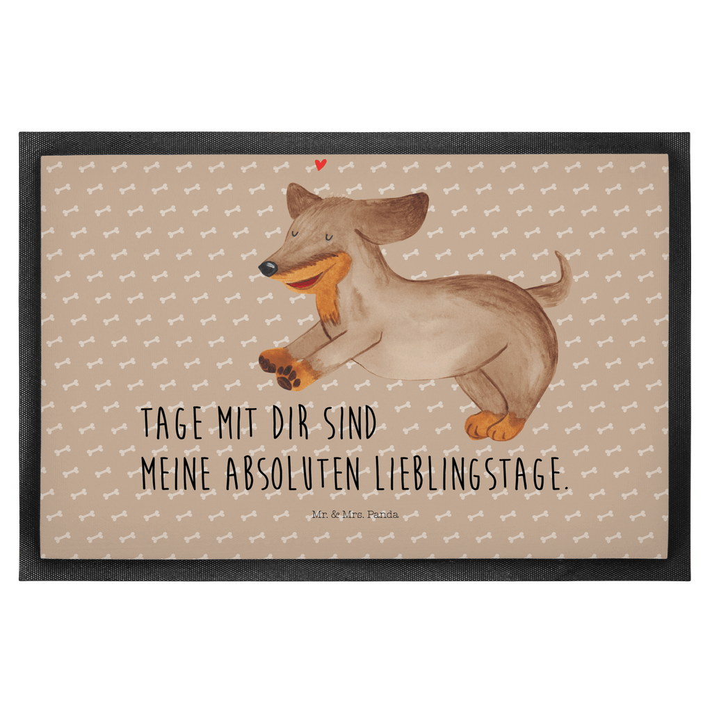 Fußmatte Hund Dackel fröhlich Hund, Hunde, Dackel, Dachshund, happy dog Türvorleger, Schmutzmatte, Fußabtreter, Matte, Schmutzfänger, Fußabstreifer, Schmutzfangmatte, Türmatte, Motivfußmatte,  Haustürmatte, Vorleger  Hund, Hundemotiv, Haustier, Hunderasse, Tierliebhaber, Hundebesitzer, Sprüche
