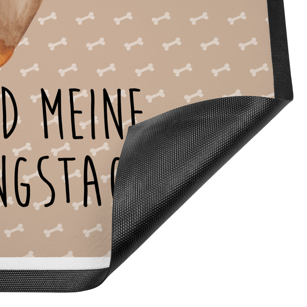 Fußmatte Hund Dackel fröhlich Hund, Hunde, Dackel, Dachshund, happy dog Türvorleger, Schmutzmatte, Fußabtreter, Matte, Schmutzfänger, Fußabstreifer, Schmutzfangmatte, Türmatte, Motivfußmatte,  Haustürmatte, Vorleger  Hund, Hundemotiv, Haustier, Hunderasse, Tierliebhaber, Hundebesitzer, Sprüche