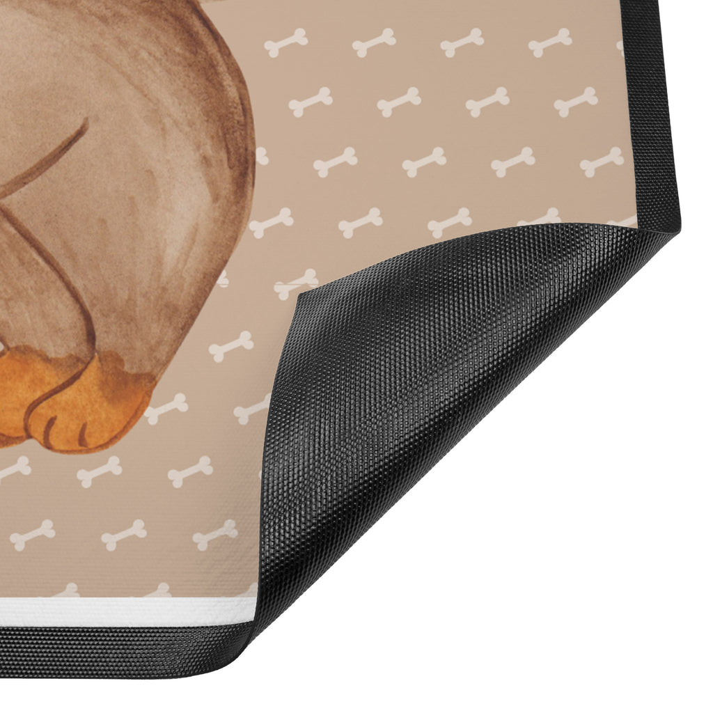 Fußmatte Hund Dackel fröhlich Hund, Hunde, Dackel, Dachshund, happy dog Türvorleger, Schmutzmatte, Fußabtreter, Matte, Schmutzfänger, Fußabstreifer, Schmutzfangmatte, Türmatte, Motivfußmatte,  Haustürmatte, Vorleger  Hund, Hundemotiv, Haustier, Hunderasse, Tierliebhaber, Hundebesitzer, Sprüche