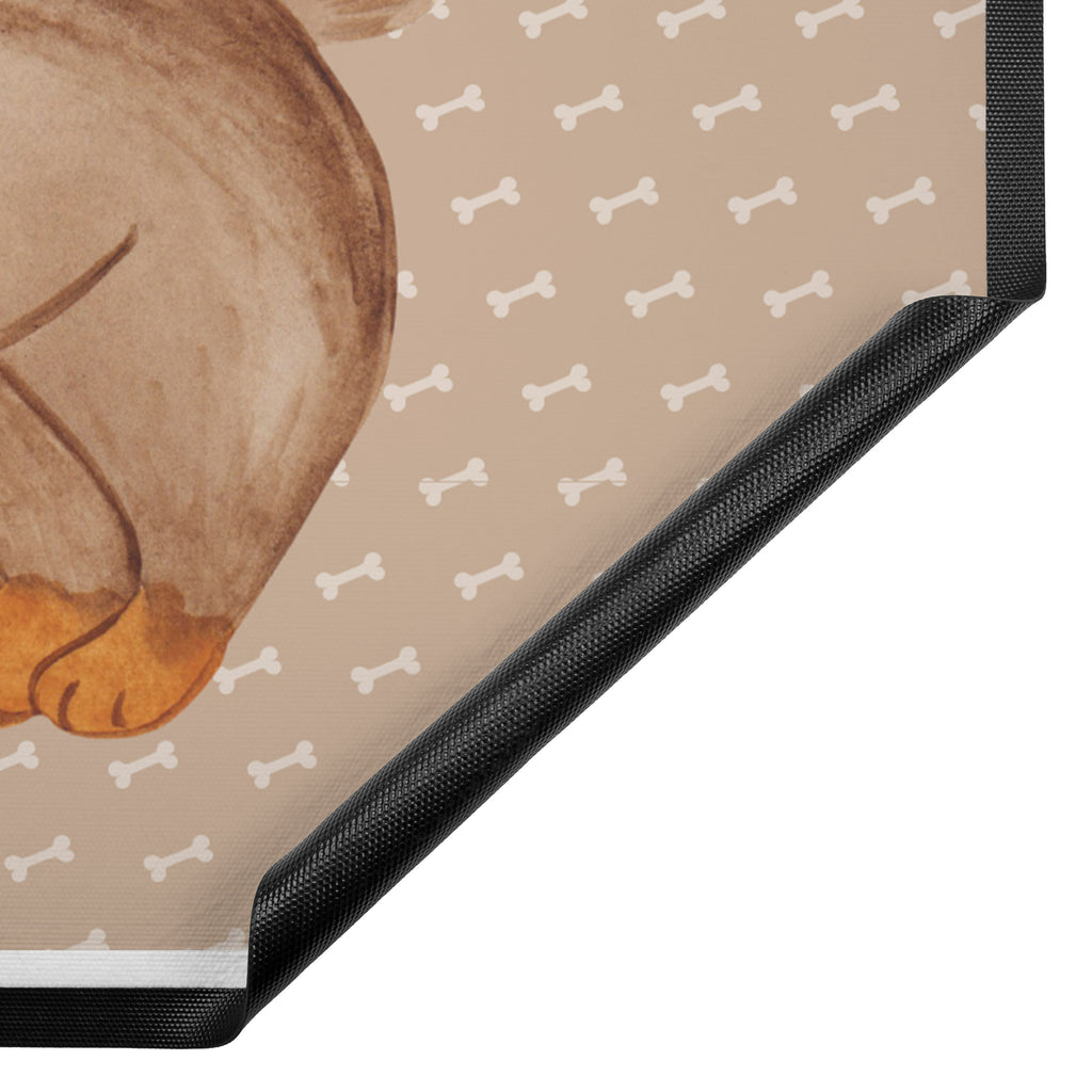 Fußmatte Hund Dackel fröhlich Hund, Hunde, Dackel, Dachshund, happy dog Türvorleger, Schmutzmatte, Fußabtreter, Matte, Schmutzfänger, Fußabstreifer, Schmutzfangmatte, Türmatte, Motivfußmatte,  Haustürmatte, Vorleger  Hund, Hundemotiv, Haustier, Hunderasse, Tierliebhaber, Hundebesitzer, Sprüche
