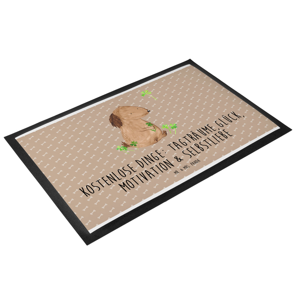 Fußmatte Hund Kleeblatt Hund, Kleeblatt, Glück, Tagträume, Motivation, Neuanfang, Geschenk,  Glücksbringer, Selbstliebe, Achtsamkeit Türvorleger, Schmutzmatte, Fußabtreter, Matte, Schmutzfänger, Fußabstreifer, Schmutzfangmatte, Türmatte, Motivfußmatte,  Haustürmatte, Vorleger  Hund, Hundemotiv, Haustier, Hunderasse, Tierliebhaber, Hundebesitzer, Sprüche