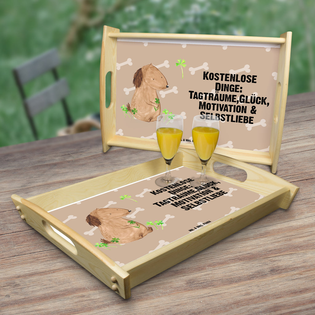 Serviertablett Hund Kleeblatt Tablett, Holztablett, Küchentablett, Dekotablett, Frühstückstablett, Hund, Hundemotiv, Haustier, Hunderasse, Tierliebhaber, Hundebesitzer, Sprüche, Kleeblatt, Glück, Tagträume, Motivation, Neuanfang, Geschenk, Glücksbringer, Selbstliebe, Achtsamkeit