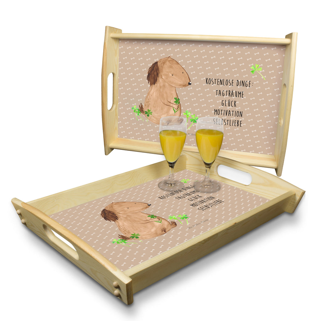 Serviertablett Hund Kleeblatt Tablett, Holztablett, Küchentablett, Dekotablett, Frühstückstablett, Hund, Hundemotiv, Haustier, Hunderasse, Tierliebhaber, Hundebesitzer, Sprüche, Kleeblatt, Glück, Tagträume, Motivation, Neuanfang, Geschenk, Glücksbringer, Selbstliebe, Achtsamkeit