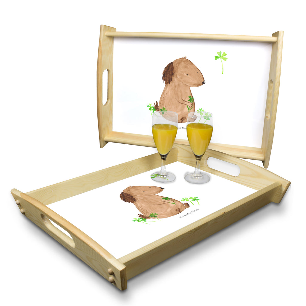 Serviertablett Hund Kleeblatt Tablett, Holztablett, Küchentablett, Dekotablett, Frühstückstablett, Hund, Hundemotiv, Haustier, Hunderasse, Tierliebhaber, Hundebesitzer, Sprüche, Kleeblatt, Glück, Tagträume, Motivation, Neuanfang, Geschenk, Glücksbringer, Selbstliebe, Achtsamkeit