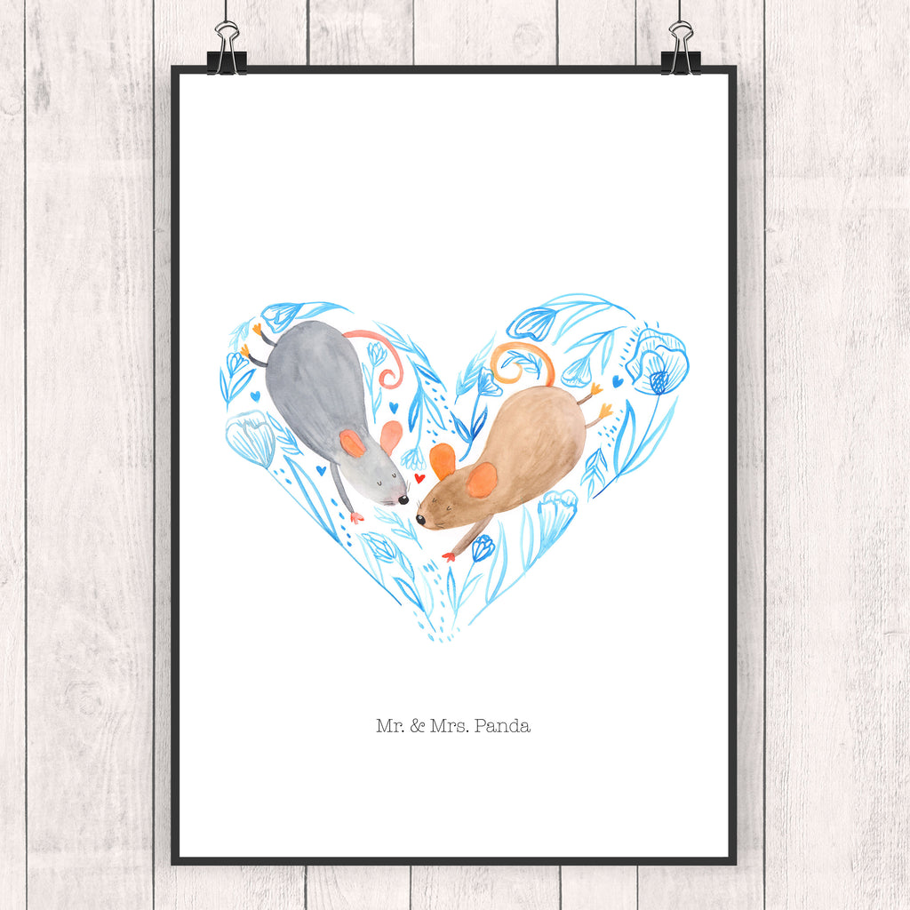 Poster Mäuse Herz Poster, Wandposter, Bild, Wanddeko, Küchenposter, Kinderposter, Wanddeko Bild, Raumdekoration, Wanddekoration, Handgemaltes Poster, Mr. & Mrs. Panda Poster, Designposter, Kunstdruck, Posterdruck, Liebe, Partner, Freund, Freundin, Ehemann, Ehefrau, Heiraten, Verlobung, Heiratsantrag, Liebesgeschenk, Jahrestag, Hocheitstag, Maus, Mäuse, Liebesbotschaft, Liebesbeweis, Hochzeit, Lieblingsmensch, Gemeinsamkeit, Love, Geschenk für zwei