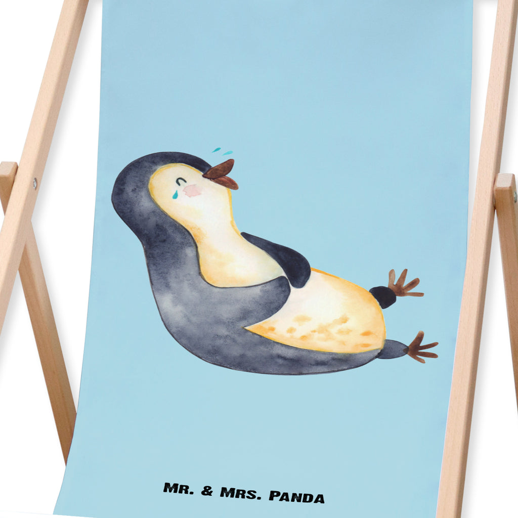Gartenliege Pinguin lachend Sonnenliege, Strandliege, Liege, Liegestuhl, Gartenliege, Gartenstuhl, Pinguin, Pinguine, lustiger Spruch, Optimismus, Fröhlich, Lachen, Humor, Fröhlichkeit