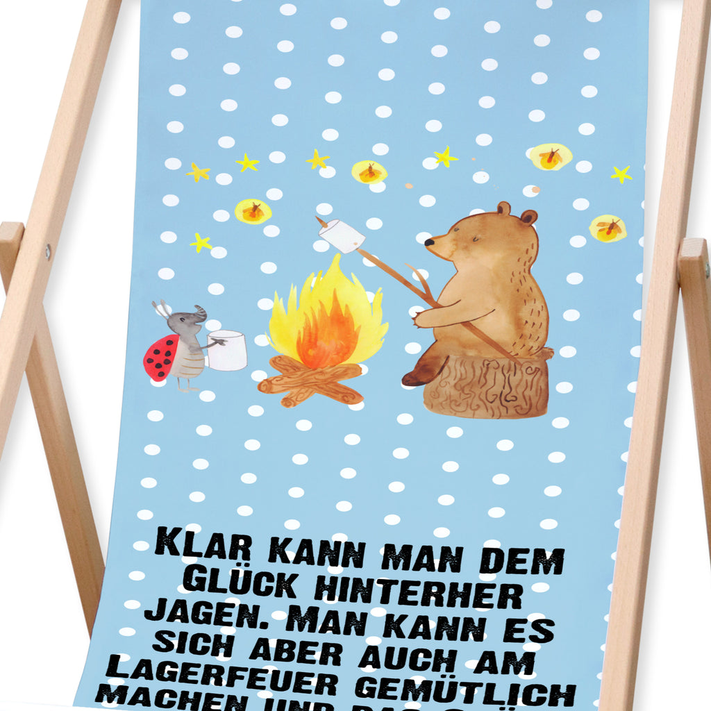 Gartenliege Bär & Marienkäfer Lagerfeuer Sonnenliege, Strandliege, Liege, Liegestuhl, Gartenliege, Gartenstuhl, Bär, Teddy, Teddybär, Lagerfeuer