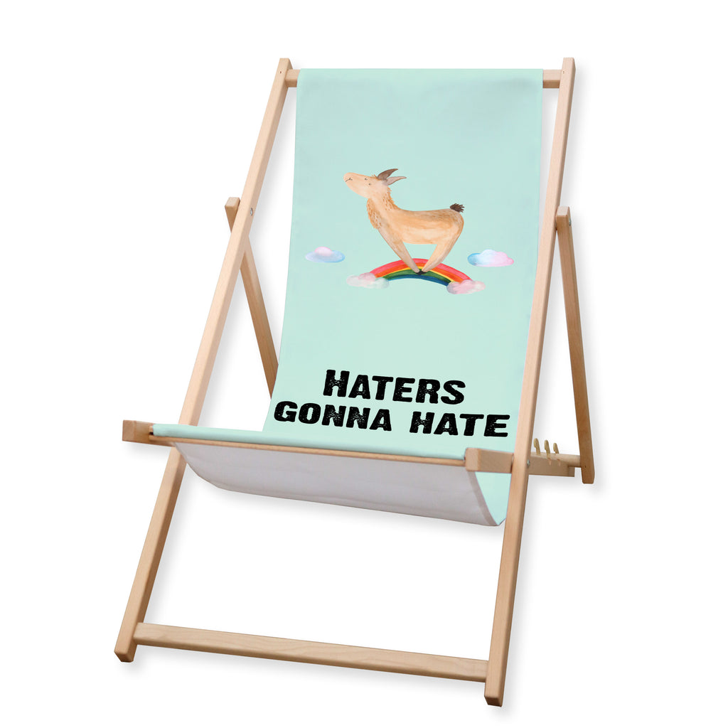 Gartenliege Lama Regenbogen Sonnenliege, Strandliege, Liege, Liegestuhl, Gartenliege, Gartenstuhl, Lama, Alpaka, Lamas, Regenbogen, Haters gonna hate, Haters, Selbstständig, Außenseiter, Schule, Abi, Hobby, Wolkenland, Freiheit