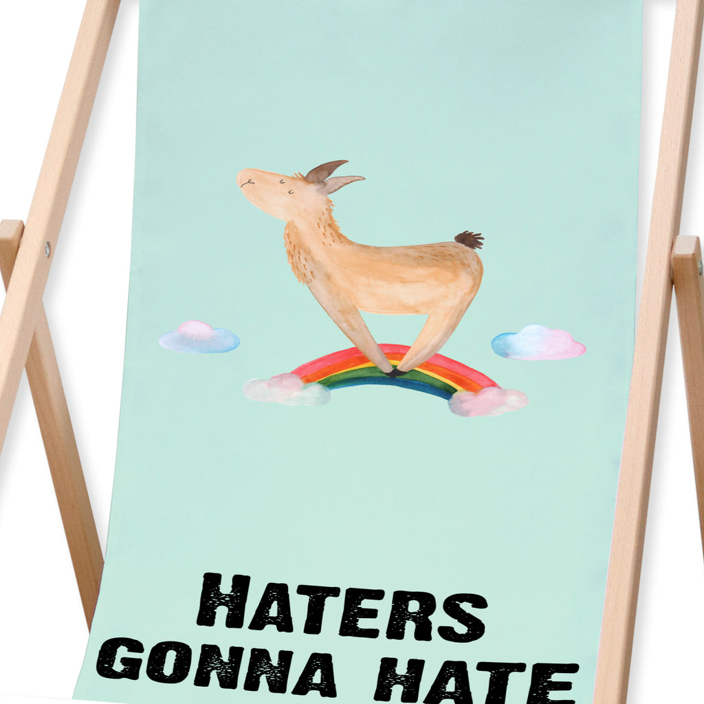 Gartenliege Lama Regenbogen Sonnenliege, Strandliege, Liege, Liegestuhl, Gartenliege, Gartenstuhl, Lama, Alpaka, Lamas, Regenbogen, Haters gonna hate, Haters, Selbstständig, Außenseiter, Schule, Abi, Hobby, Wolkenland, Freiheit