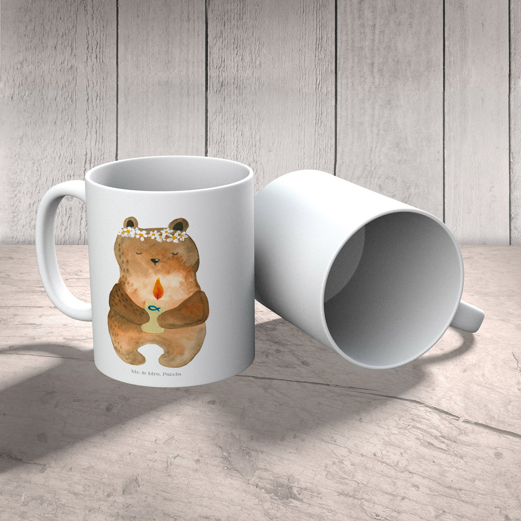 Tasse Kommunion-Bär Kommunion, Gottes Segen, Taufkerze, katholisch Becher, Kaffeetasse, Kaffeebecher, Tee, Frühstück, Büro  Bär, Teddy, Teddybär