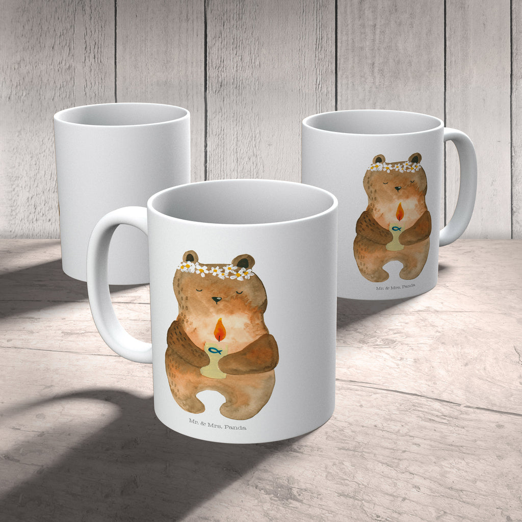 Tasse Kommunion-Bär Kommunion, Gottes Segen, Taufkerze, katholisch Becher, Kaffeetasse, Kaffeebecher, Tee, Frühstück, Büro  Bär, Teddy, Teddybär