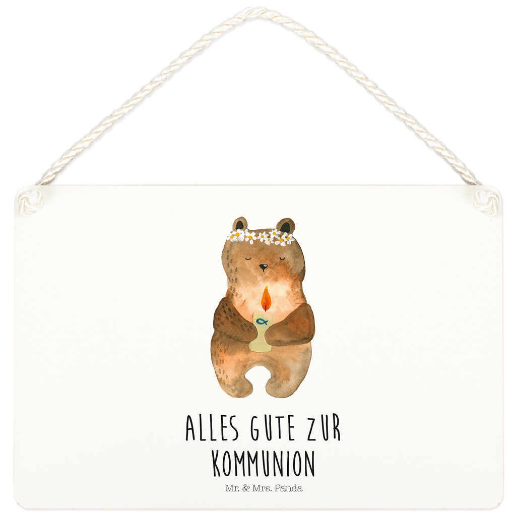 Deko Schild Kommunion-Bär Kommunion, Gottes Segen, Taufkerze, katholisch Dekoschild, Deko Schild, Schild, Tür Schild, Türschild, Holzschild, Wandschild, Wanddeko  Bär, Teddy, Teddybär