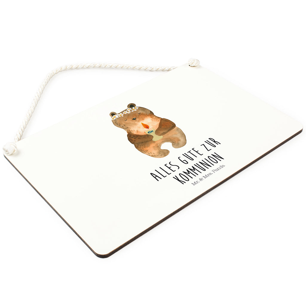 Deko Schild Kommunion-Bär Kommunion, Gottes Segen, Taufkerze, katholisch Dekoschild, Deko Schild, Schild, Tür Schild, Türschild, Holzschild, Wandschild, Wanddeko  Bär, Teddy, Teddybär
