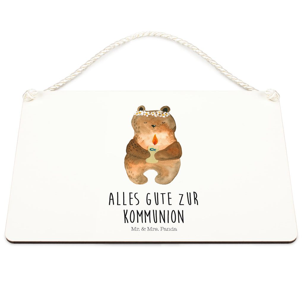 Deko Schild Kommunion-Bär Kommunion, Gottes Segen, Taufkerze, katholisch Dekoschild, Deko Schild, Schild, Tür Schild, Türschild, Holzschild, Wandschild, Wanddeko  Bär, Teddy, Teddybär