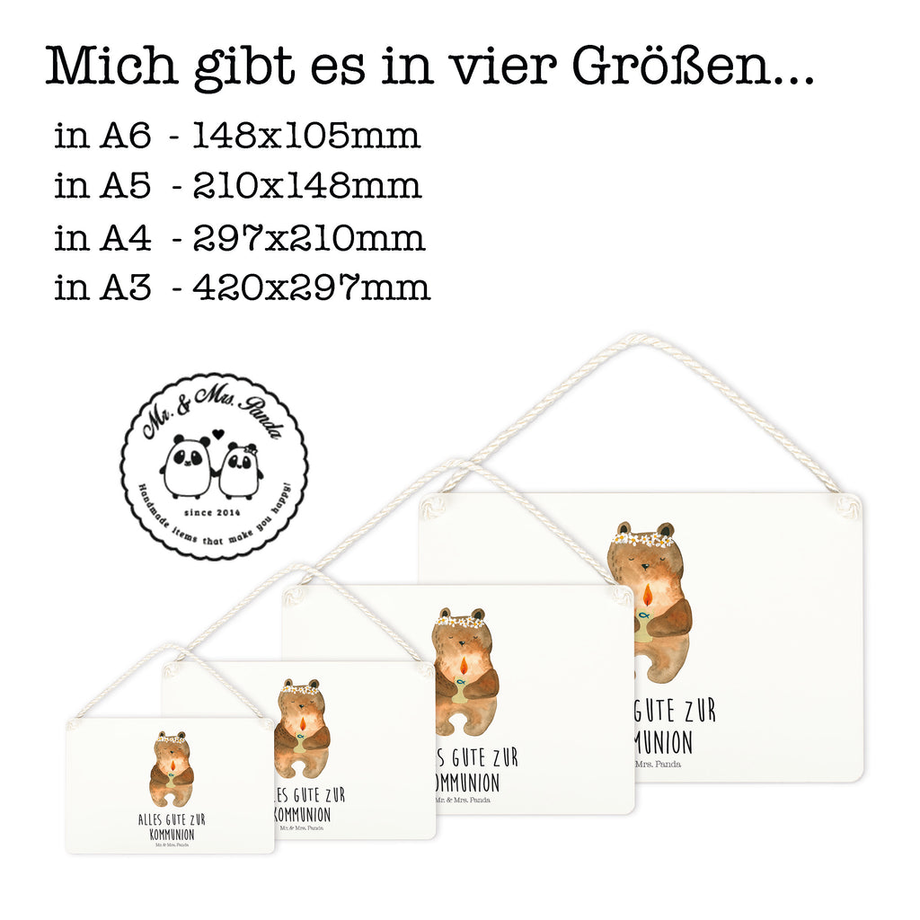 Deko Schild Kommunion-Bär Kommunion, Gottes Segen, Taufkerze, katholisch Dekoschild, Deko Schild, Schild, Tür Schild, Türschild, Holzschild, Wandschild, Wanddeko  Bär, Teddy, Teddybär
