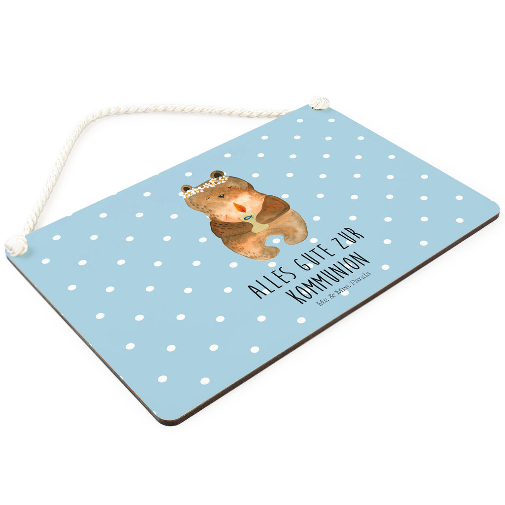 Deko Schild Kommunion-Bär Kommunion, Gottes Segen, Taufkerze, katholisch Dekoschild, Deko Schild, Schild, Tür Schild, Türschild, Holzschild, Wandschild, Wanddeko  Bär, Teddy, Teddybär