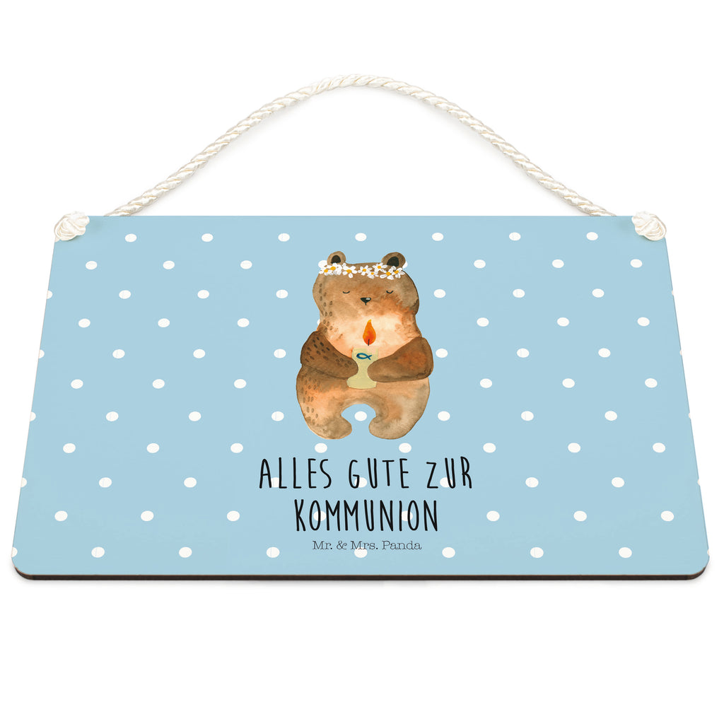 Deko Schild Kommunion-Bär Kommunion, Gottes Segen, Taufkerze, katholisch Dekoschild, Deko Schild, Schild, Tür Schild, Türschild, Holzschild, Wandschild, Wanddeko  Bär, Teddy, Teddybär