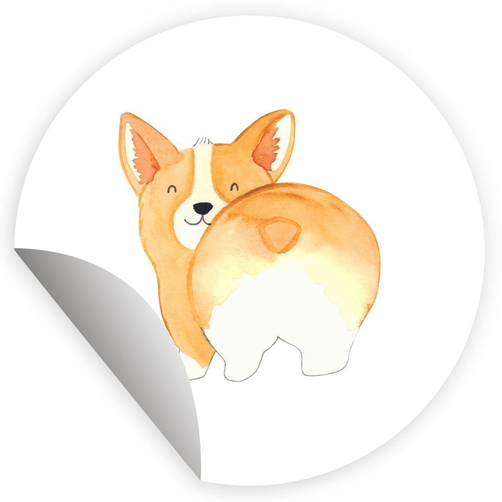 80mm Rund Aufkleber Corgie Po