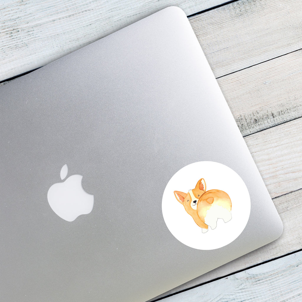 80mm Rund Aufkleber Corgie Po