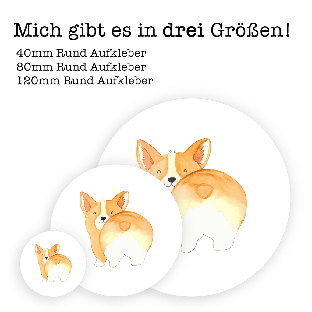 80mm Rund Aufkleber Corgie Po