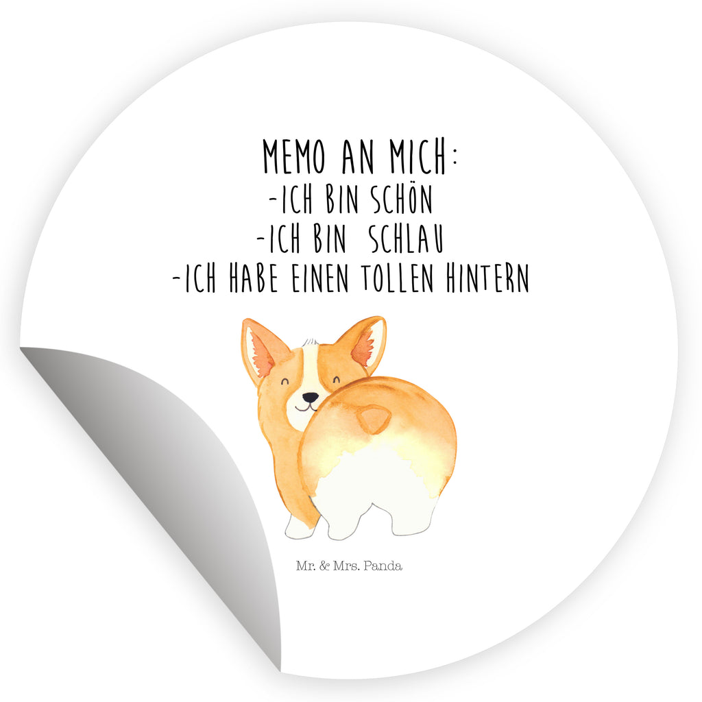 80mm Rund Aufkleber Corgie Po